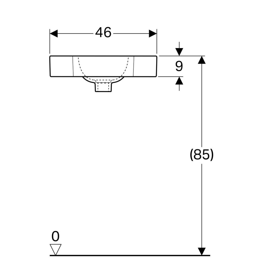 Lavoar baie pe colt alb 46 cm Geberit iCon [3]