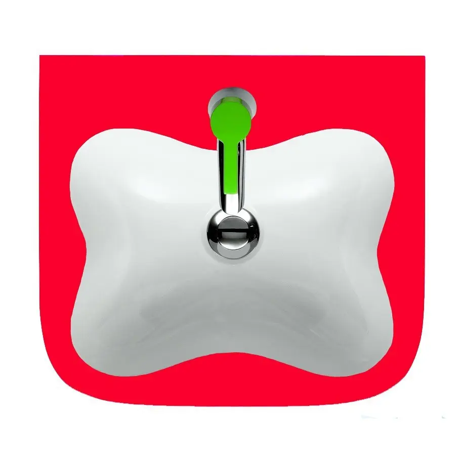 Lavoar baie pentru copii 45x41 cm, alb/rosu Laufen Florakids [2]