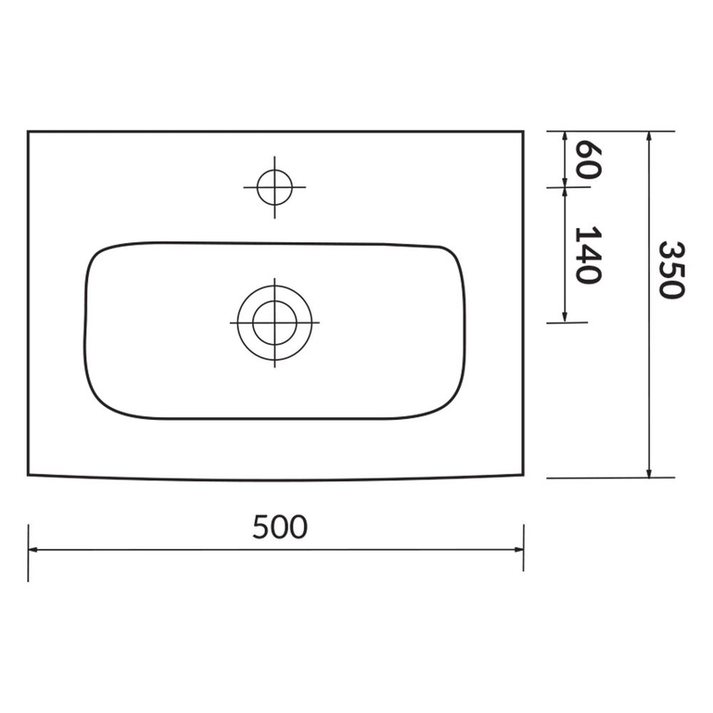 Lavoar baie pentru mobilier alb 50 cm Cersanit Moduo [3]