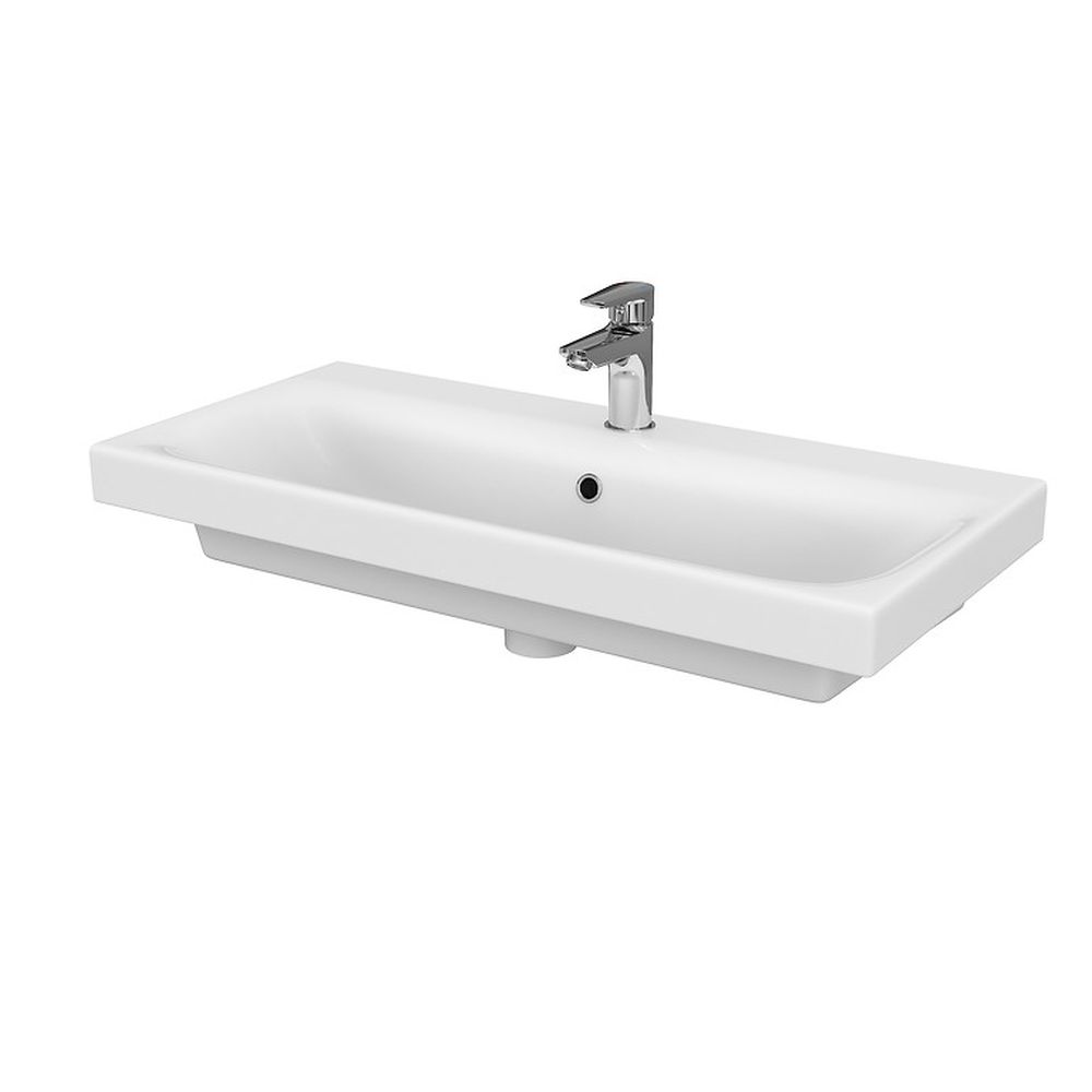 Lavoar baie pentru mobilier alb lucios 80 cm Cersanit Moduo