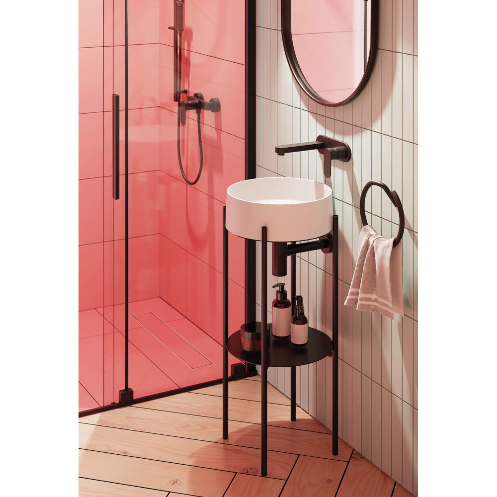 Lavoar pe blat compozit alb lucios 36 cm, rotund, Deante Silia [4]