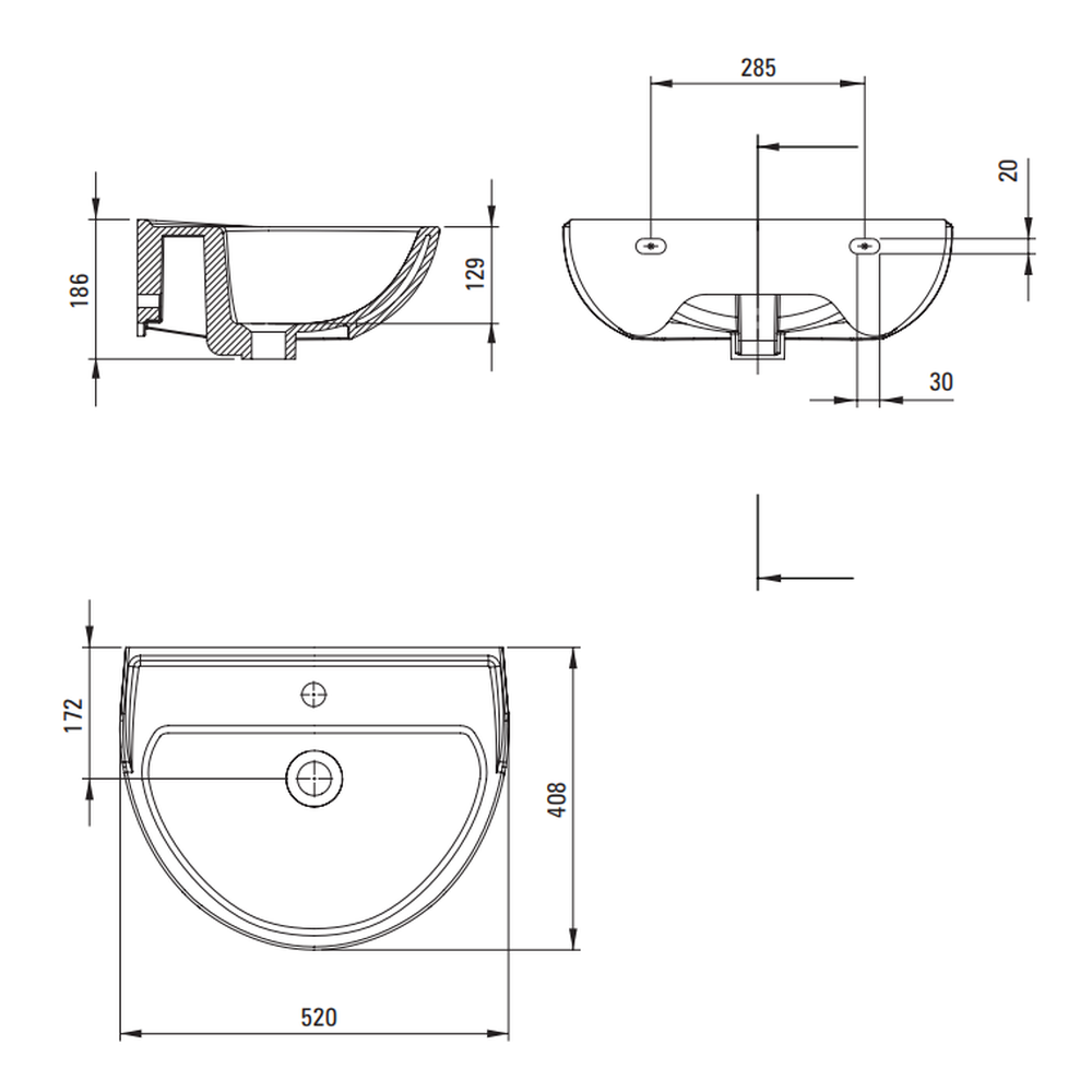 Lavoar baie suspendat alb 52 cm Deante Jasmin [2]