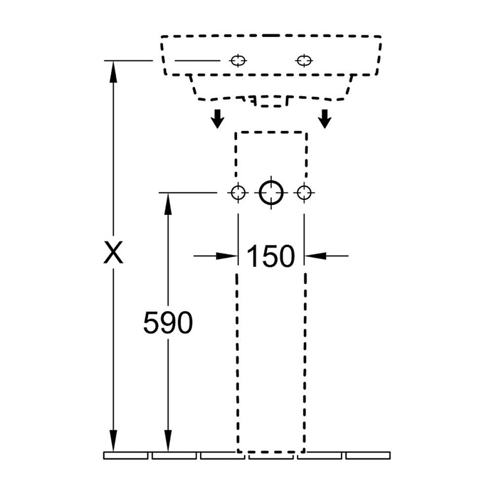 Lavoar baie suspendat alb 50 cm Villeroy & Boch, O.Novo [4]