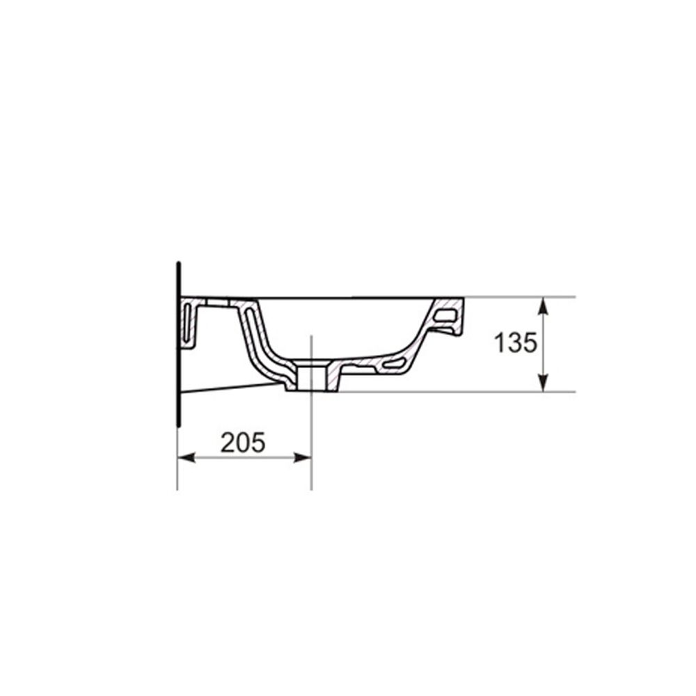 Lavoar baie suspendat alb lucios 50 cm Cersanit Easy [7]