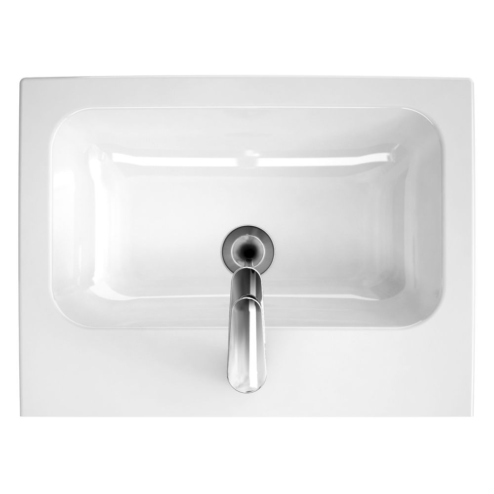 Lavoar baie suspendat alb lucios 60.5 cm, dreptunghiular, Cersanit Colour [2]