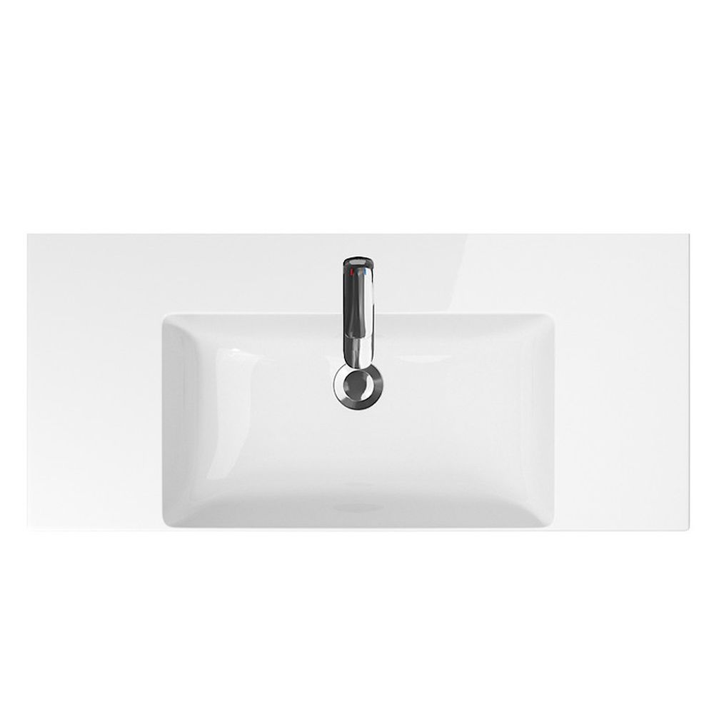 Lavoar suspendat alb 100 cm, dreptunghiular, Cersanit Inverto ROCKLITE [2]