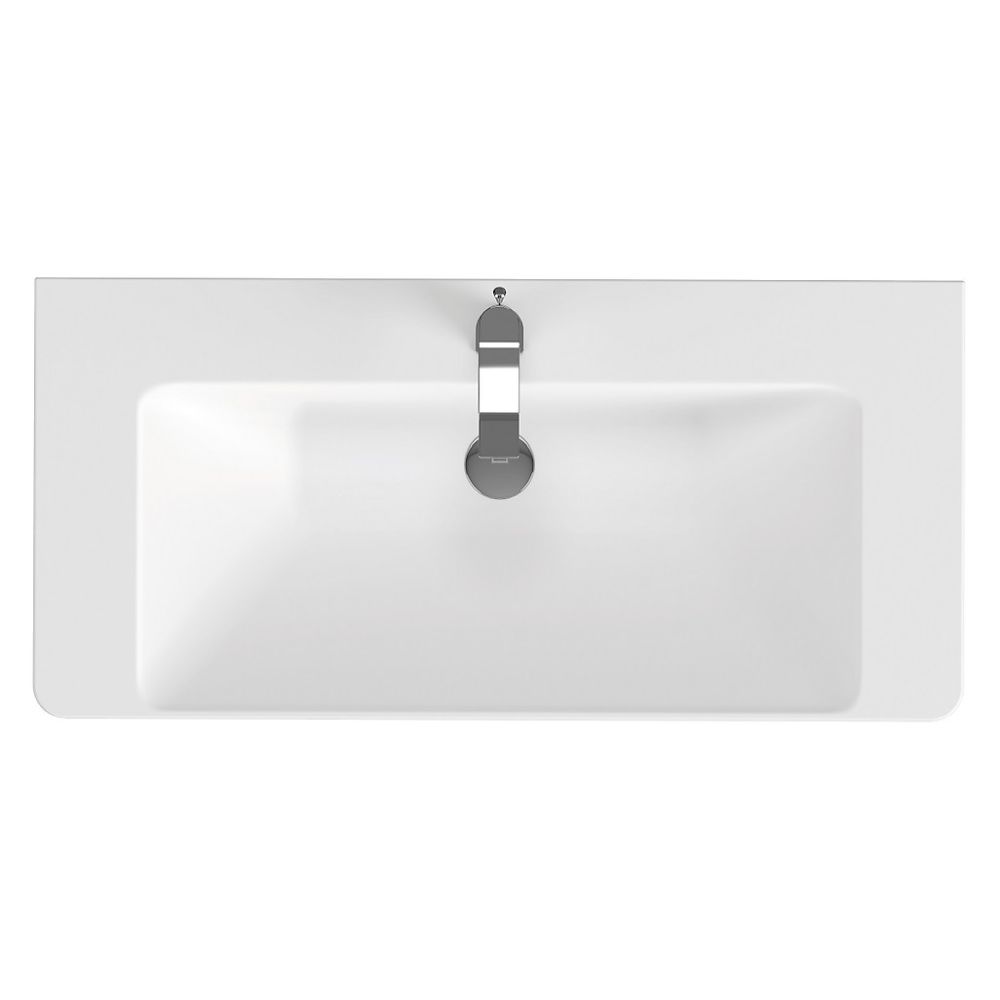 Lavoar suspendat alb 100 cm, dreptunghiular, Cersanit Mille [3]