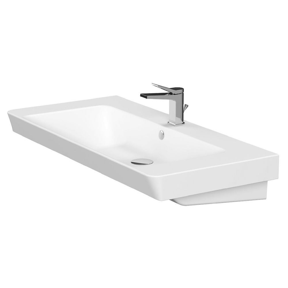 Lavoar suspendat alb 100 cm, dreptunghiular, Cersanit Mille [2]