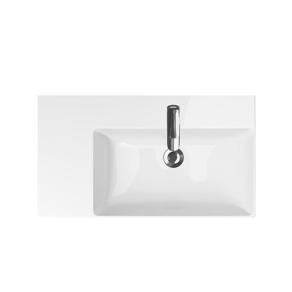 Lavoar suspendat alb 80 cm, dreptunghiular, stanga, Cersanit Inverto Rocklite [2]