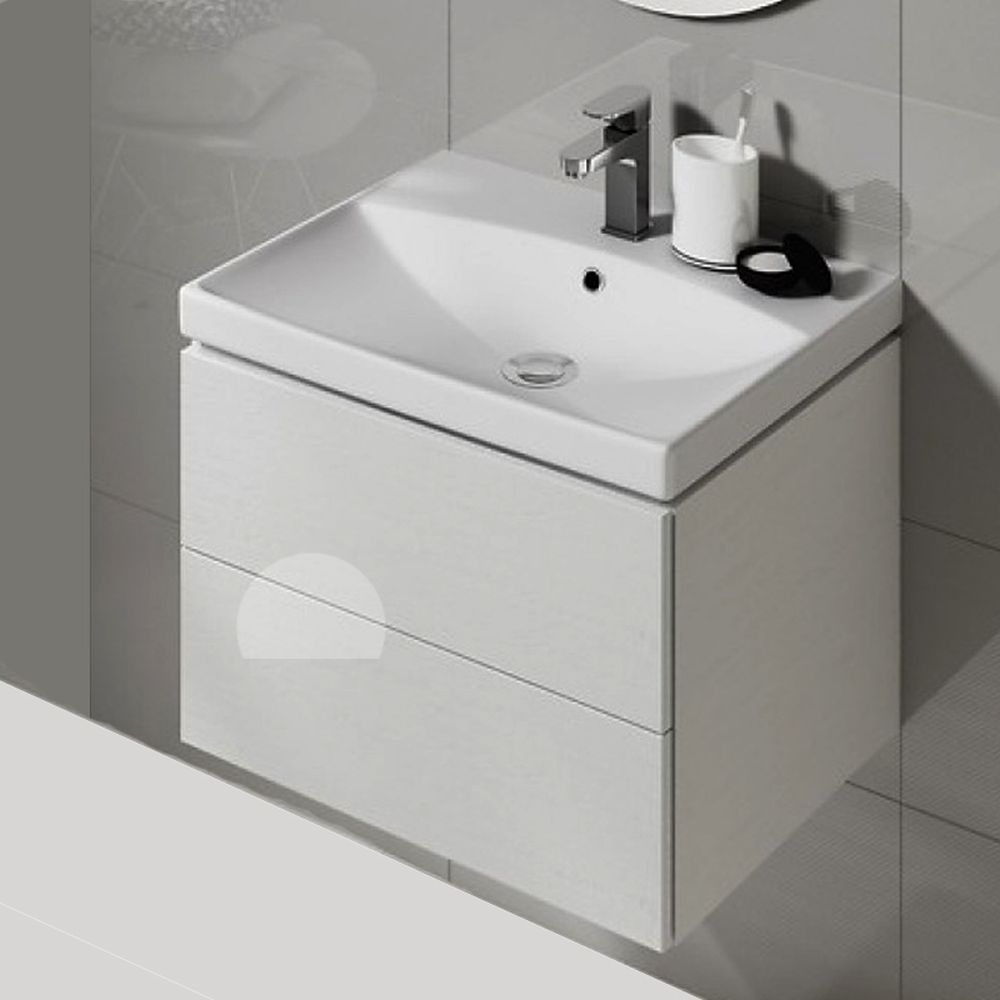 Lavoar baie suspendat alb 50 cm, dreptunghiular, Cersanit City [4]