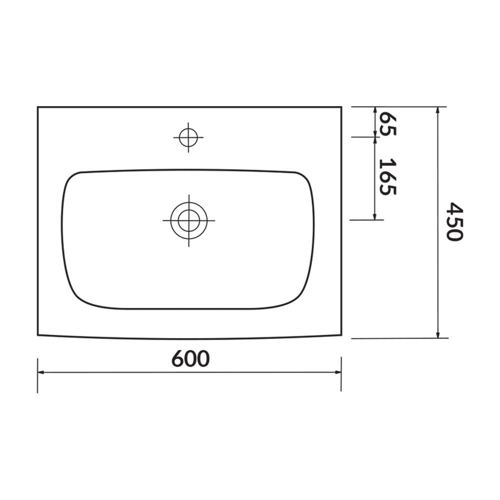 Lavoar baie suspendat alb 60 cm, dreptunghiular, Cersanit Moduo [3]