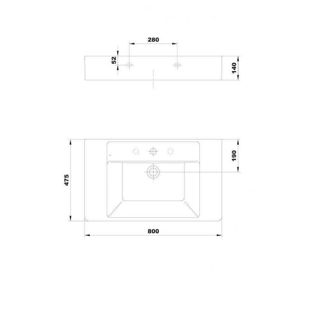 Lavoar suspendat alb 80 cm Gala Casual [2]