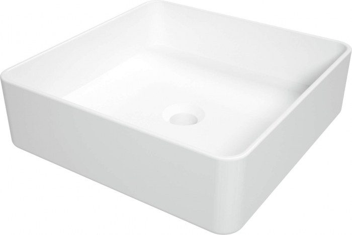 Lavoar ceramic, montare blat, 40.5x40.5 cm, alb, Deante Square
