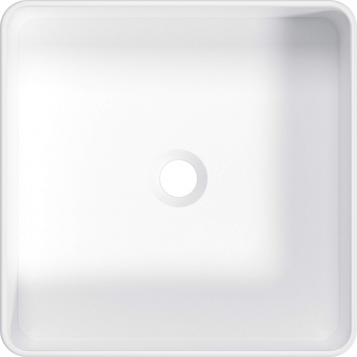 Lavoar ceramic, montare blat, 40.5x40.5 cm, alb, Deante Square [2]