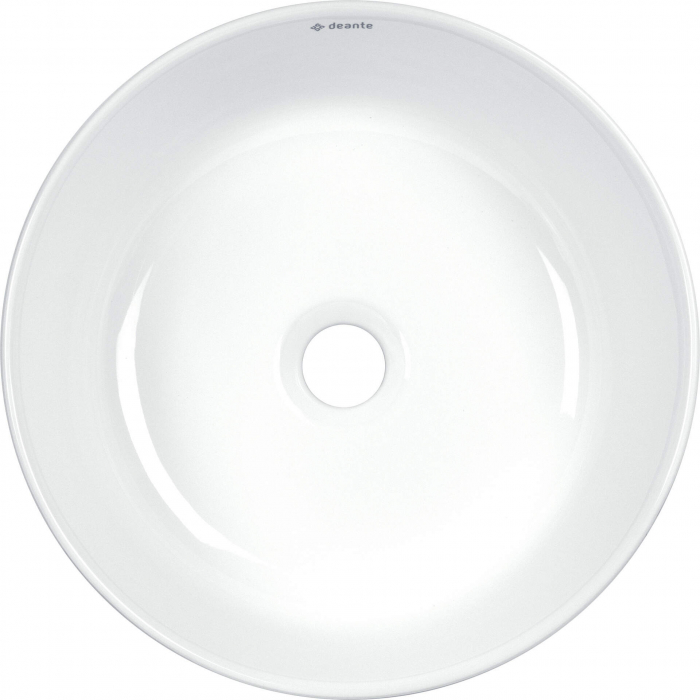 Lavoar ceramic, montare blat, asimetric, 36x36 cm, alb, Deante Silia Hexa [2]