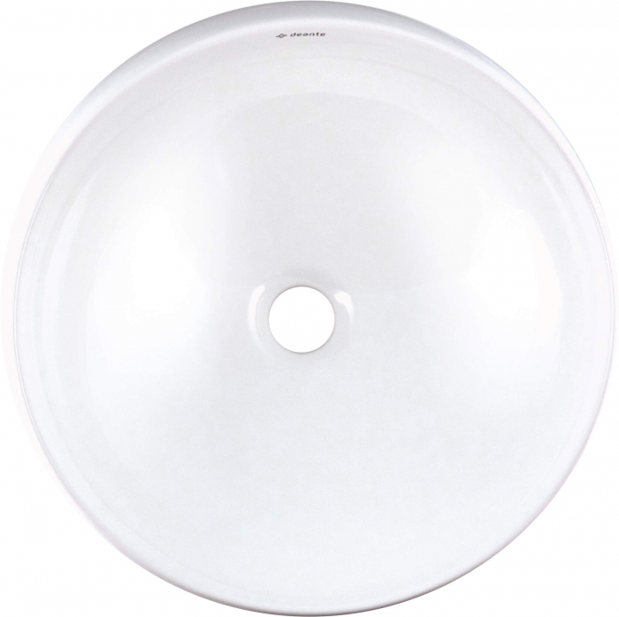 Lavoar ceramic, montare blat, asimetric, 41x41 cm, alb, Deante Alpinia [2]