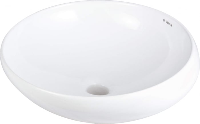 Lavoar ceramic, montare blat, asimetric, 41x41 cm, alb, Deante Alpinia