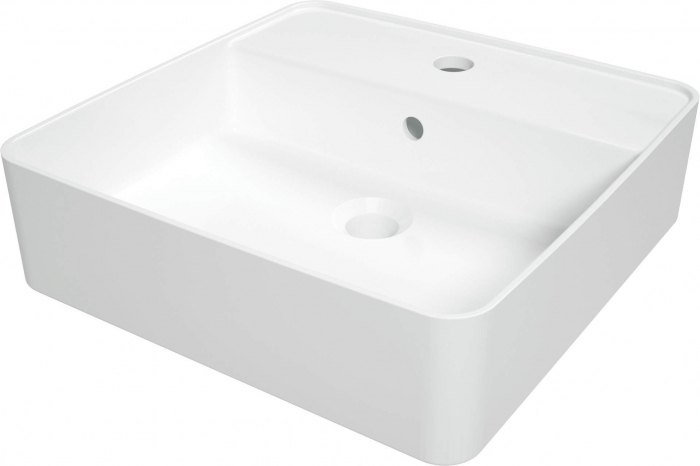 Lavoar ceramic, montare blat, 42x42 cm, alb, Deante Square