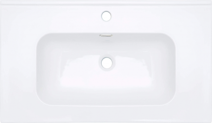 Lavoar baie incastrat, ceramic, cu gaura pentru baterie, 81x46.2 cm, alb Deante Tubo [2]