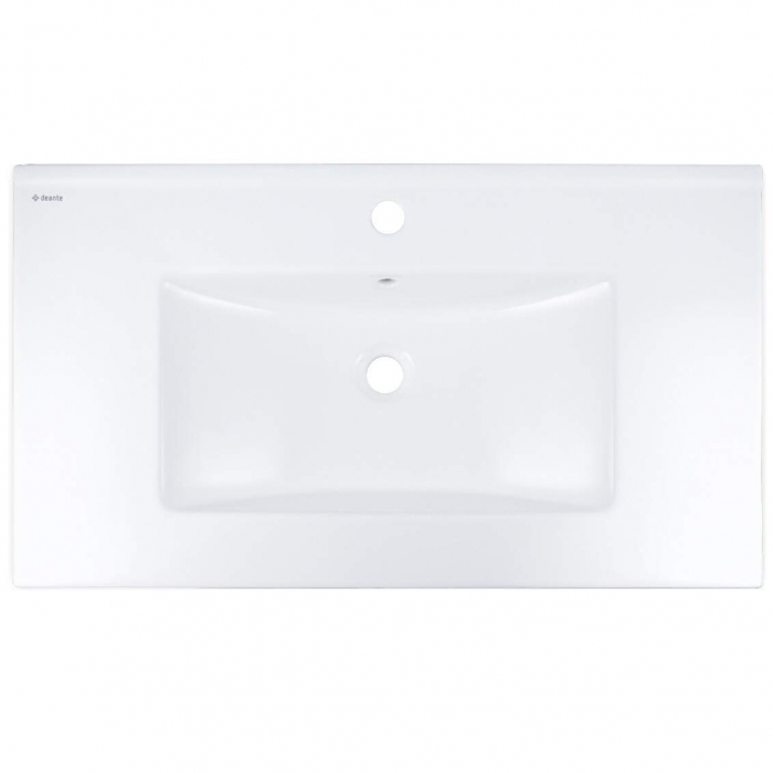 Lavoar baie incastrat, ceramic, cu gaura pentru baterie, 81.5x47 cm, alb Deante Tubo [2]