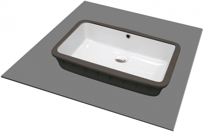 Lavoar ceramic, montare sub blat, 50x30 cm, alb, Deante Temisto