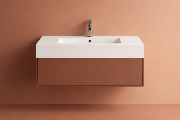 Lavoar compozit 810 x 460 mm incastrat sau suspendat, dreptunghiular, Foglia Cube [2]