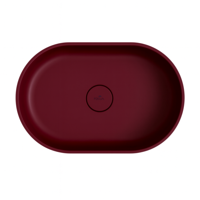 Lavoar compozit cu montare pe blat, 60x38 cm, burgundy mat, Foglia Terra [2]