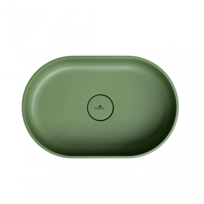 Lavoar compozit cu montare pe blat, 60x40 cm, verde mat, Foglia Evo [2]