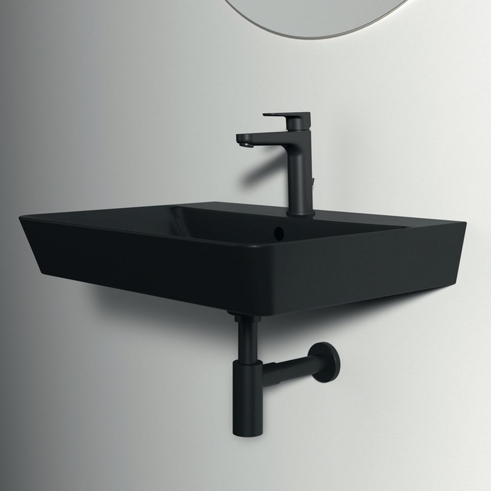 Lavoar suspendat negru mat 60 cm, orificiu baterie si cu preaplin, Ideal Standard Connect Air [6]