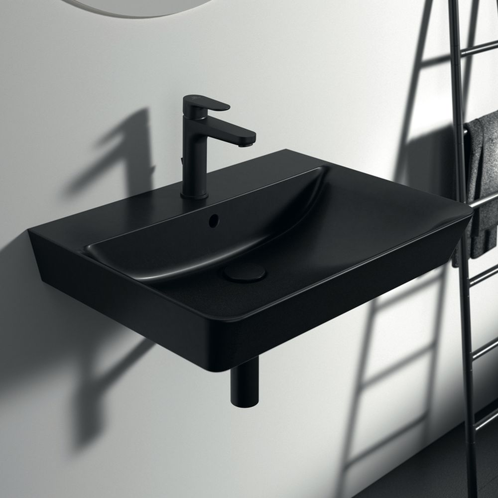 Lavoar suspendat negru mat 60 cm, orificiu baterie si cu preaplin, Ideal Standard Connect Air [7]
