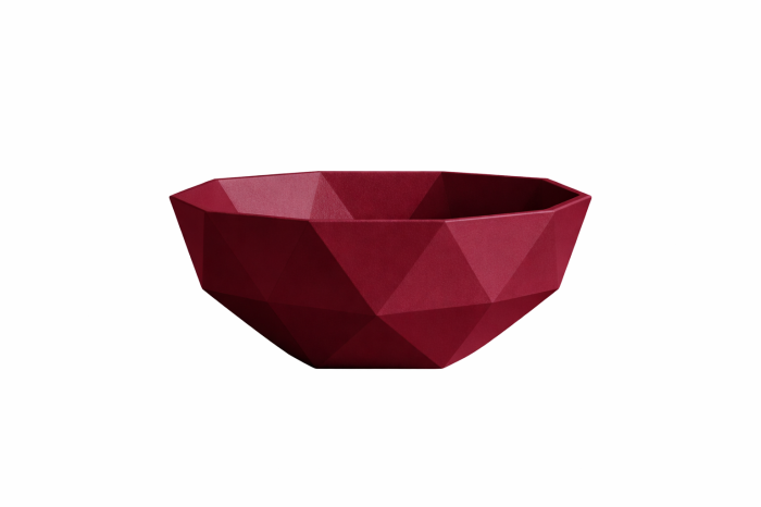 Lavoar de baie compozit cu montare pe blat, burgundy mat, Foglia 3D Bowl [2]