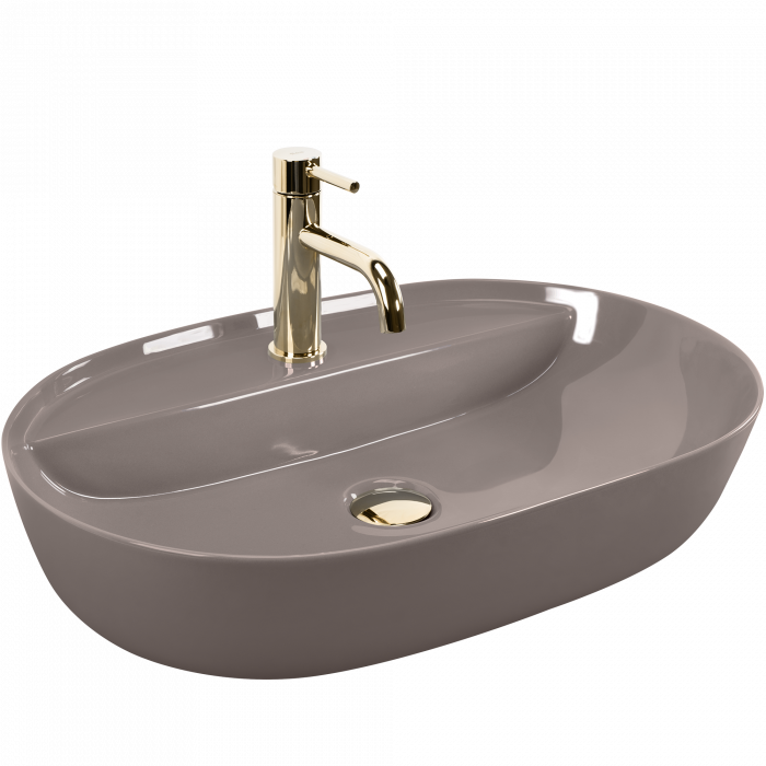 Lavoar pe blat, bej lucios, oval 61 cm, Rea Aura [5]