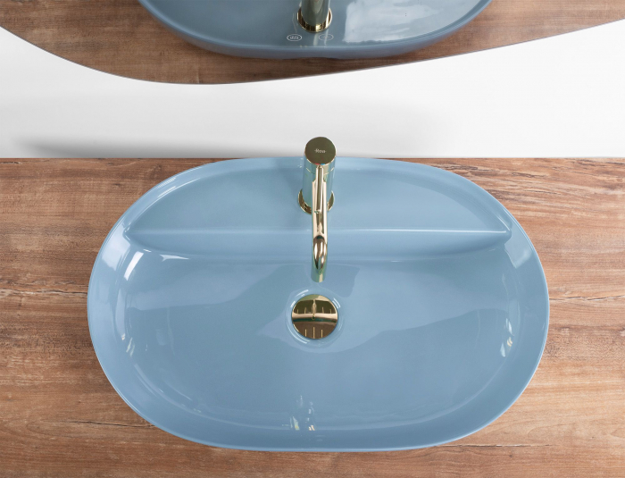 Lavoar pe blat albastru lucios, oval 61 cm, Rea Aura [4]