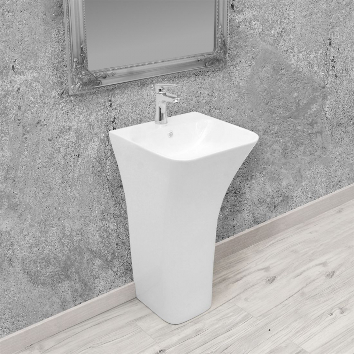 Lavoar de podea freestanding Rea Ada Slim Alb [2]