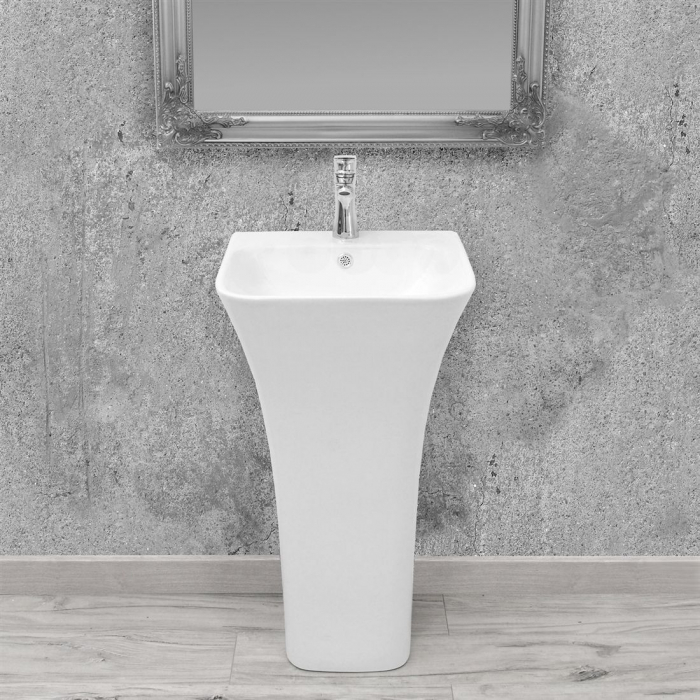 Lavoar de podea freestanding Rea Ada Slim Alb [3]