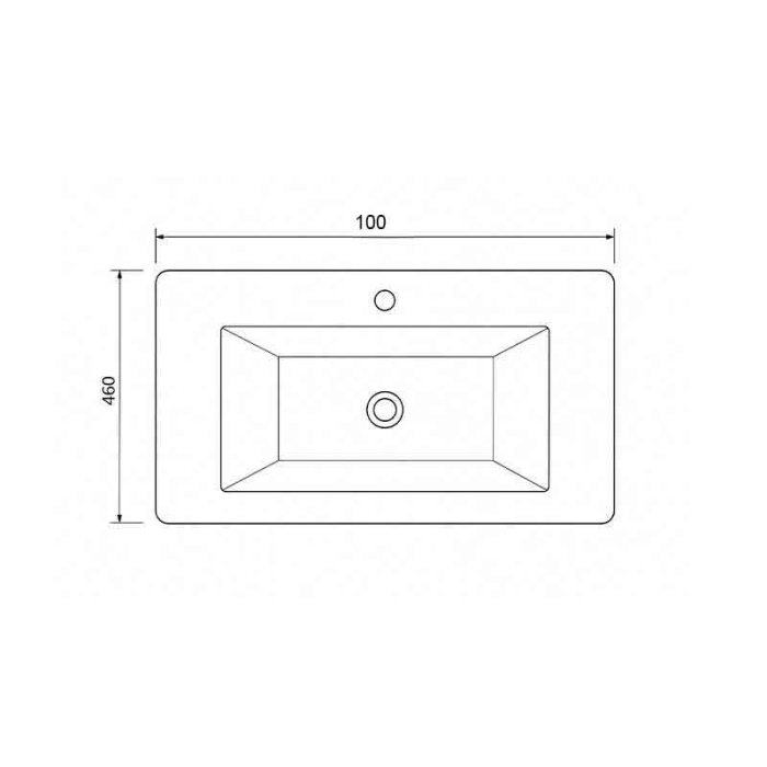 Lavoar din compozit 100 cm, colturi rotunjite, alb mat, Fluminia Pisa [3]