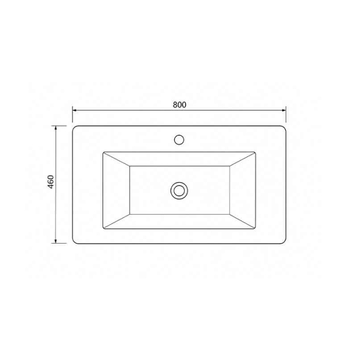 Lavoar din compozit 80 cm, colturi rotunjite, negru mat, Fluminia Pisa [3]