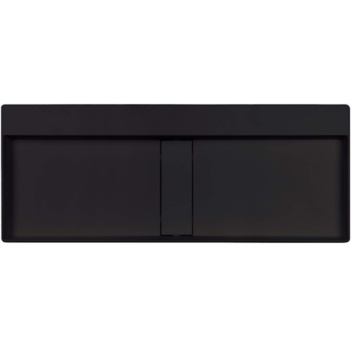 Lavoar din granit, capac scurgere, montare blat, 100x40 cm, negru, Deante Blur [2]