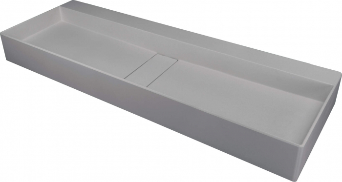 Lavoar din granit, capac scurgere, montare blat, 100x40 cm, gri, Deante Blur