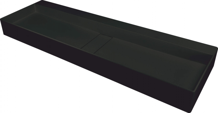 Lavoar din granit, capac scurgere, montare blat, 120x40 cm, negru, Deante Blur