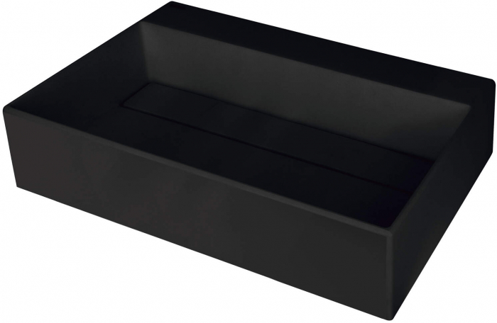 Lavoar din granit, capac scurgere, montare blat, 60x40 cm, negru, Deante Correo [1]