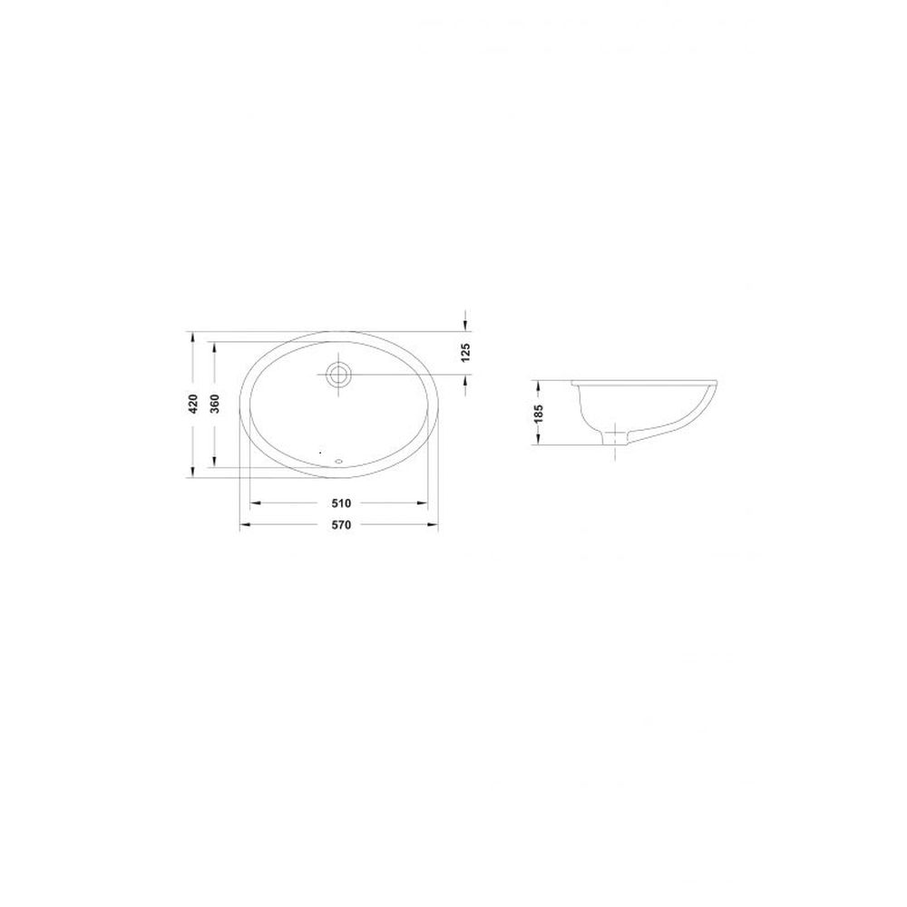 Lavoar incastrat alb 57 cm, oval, Gala Egeo [2]
