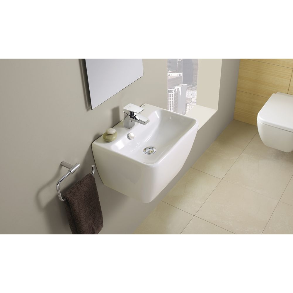 Lavoar suspendat alb 48 cm, cu piedestal integrat, Gala Emma Square [2]