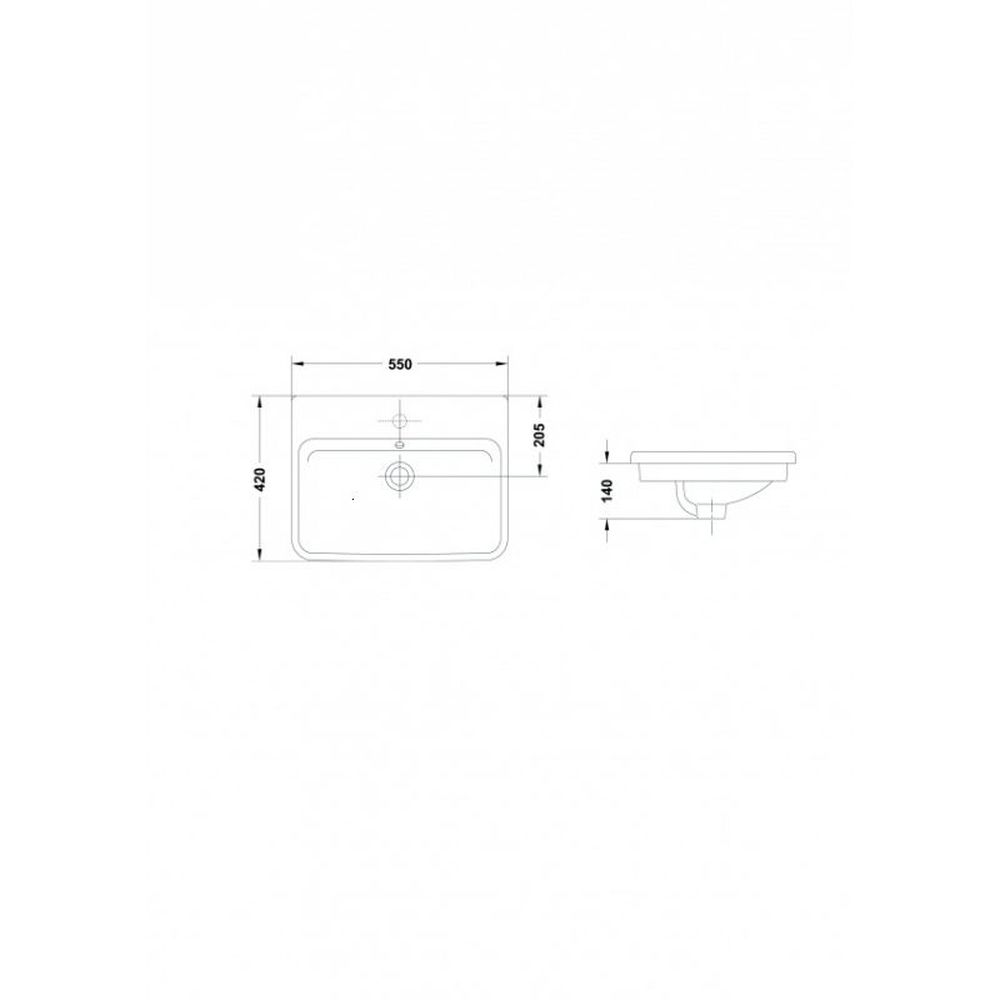 Lavoar incastrat alb 55 cm Gala Emma [3]