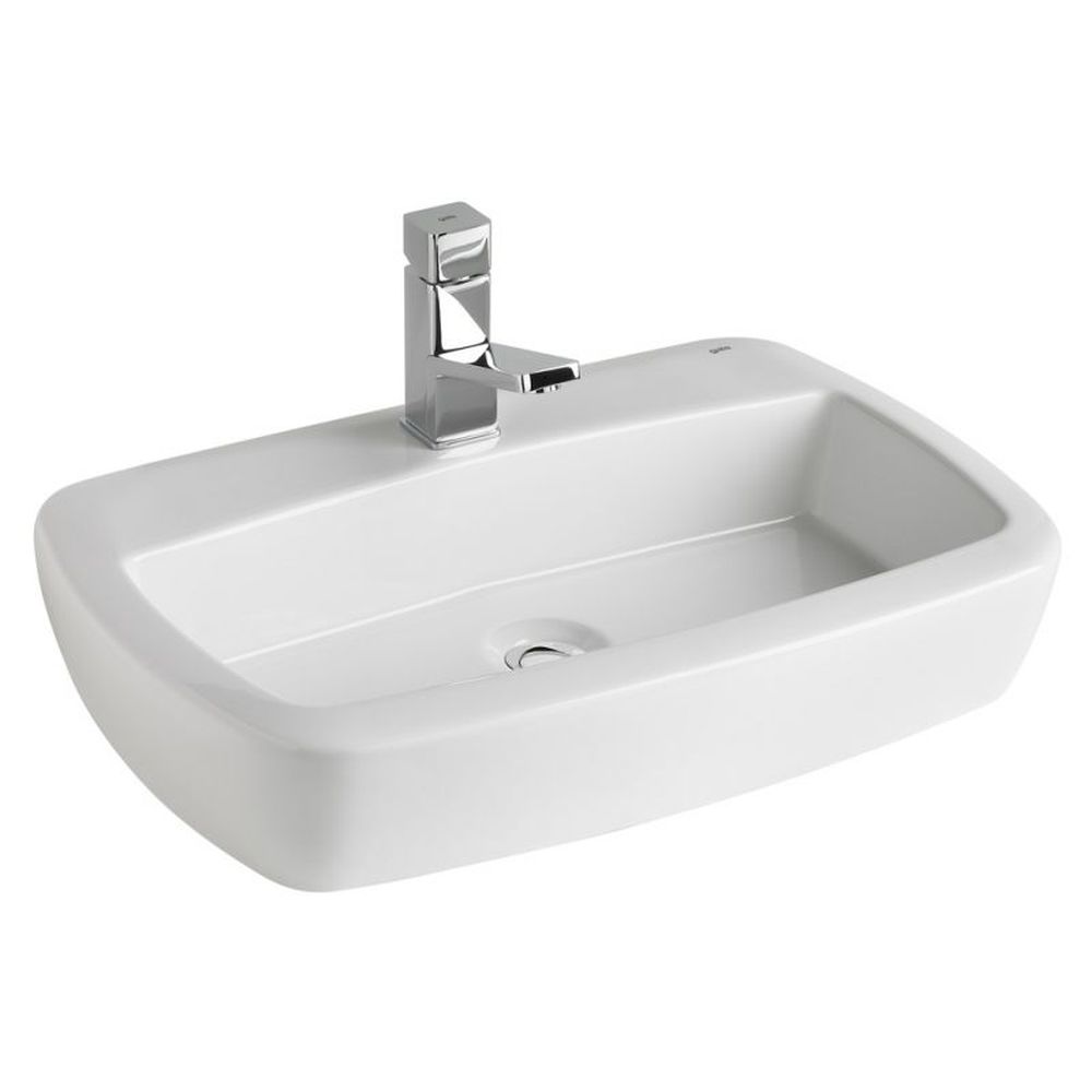 Lavoar pe blat alb 60 cm, cu orificiu baterie, Gala Eos [1]