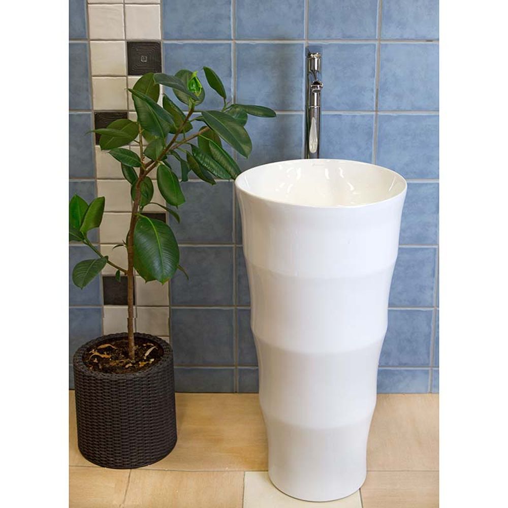 Lavoar freestanding alb 42 cm, rotund, Fluminia Novicia [4]