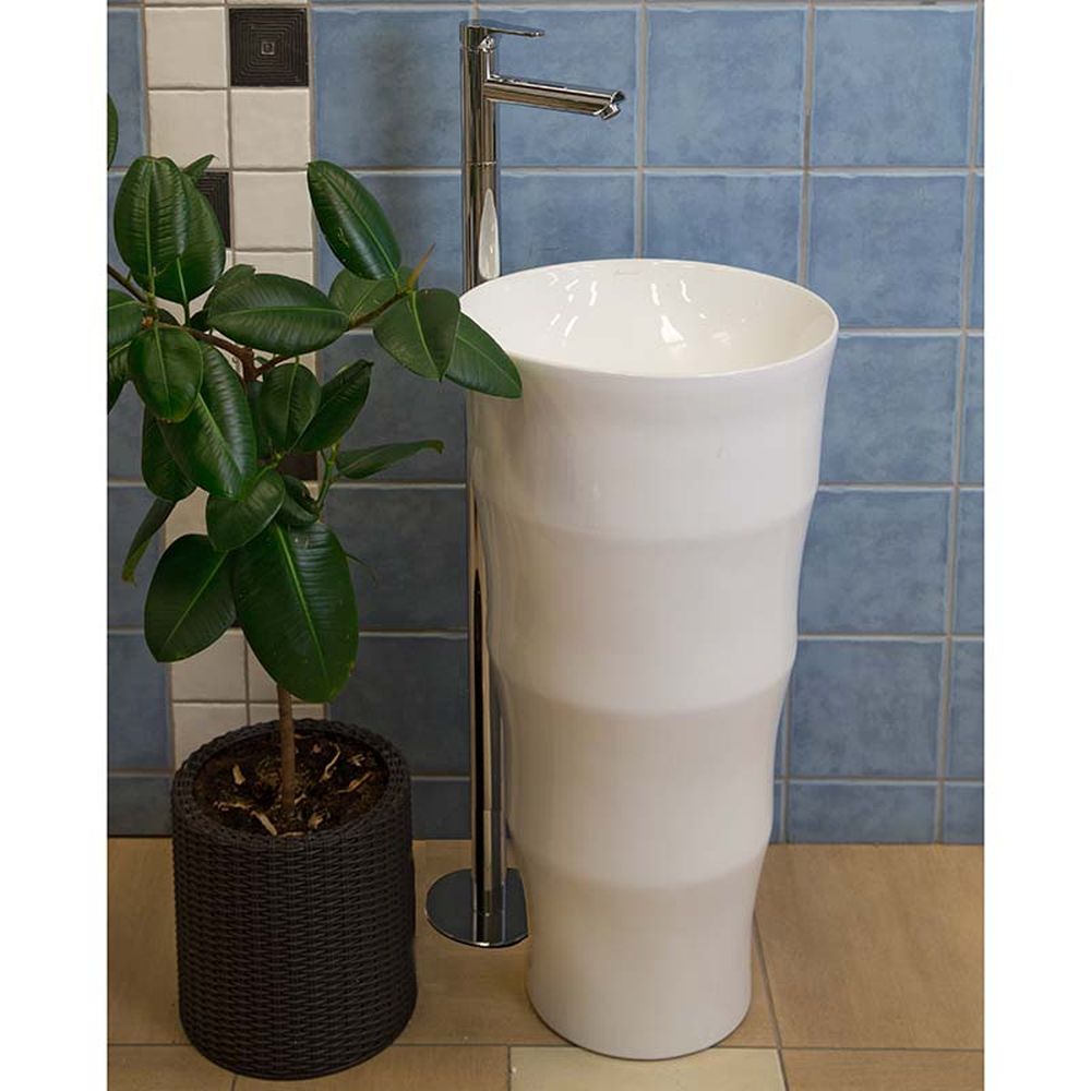 Lavoar freestanding alb 42 cm, rotund, Fluminia Novicia [2]