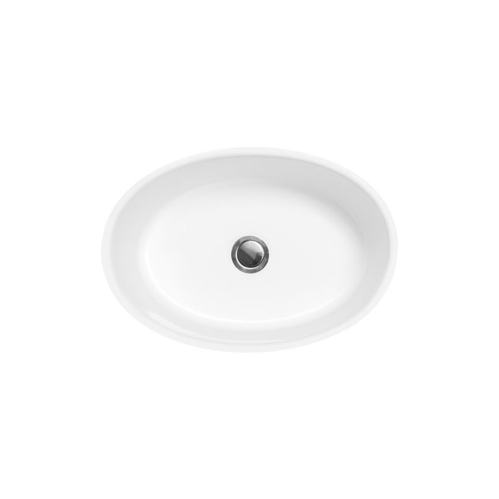 Lavoar freestanding alb 46 cm din compozit mineral DuraBe, Besco Uniqa [2]