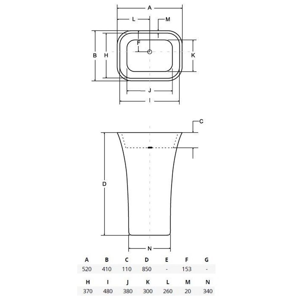 Lavoar freestanding auriu/alb 52 cm din compozit mineral DuraBe, Besco Assos Glam [2]