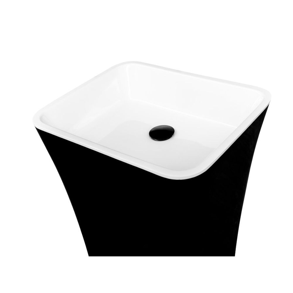 Lavoar freestanding negru/alb 52 cm din compozit mineral DuraBe, Besco Black&White [2]